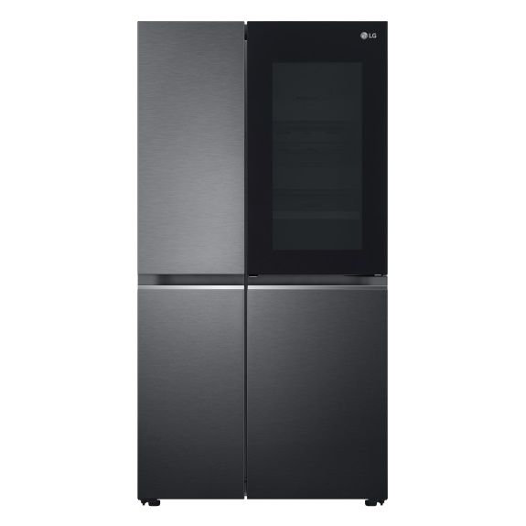 black textured side by side refrigerator
