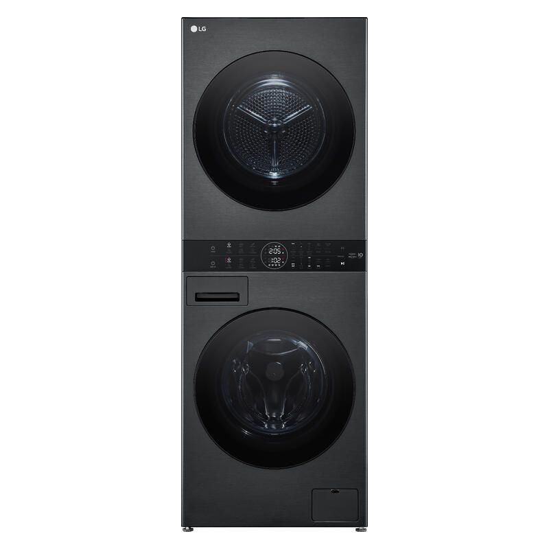 LG Washtower Compact All-In-One Stacked Washer Dryer - Black 12/10KG