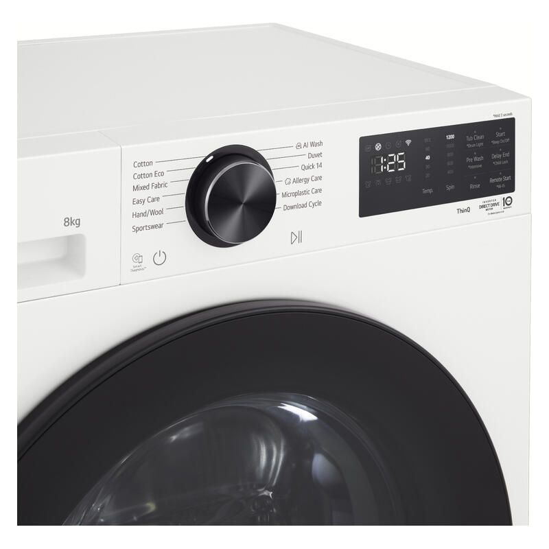 LG 8kg AI Front Load Washing Machine - White (Series 3) - Image 3