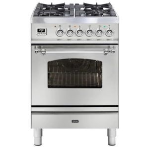 Ilve Nostalgie 60cm 4 Burner Freestanding Cooker - Stainless Steel/Chrome