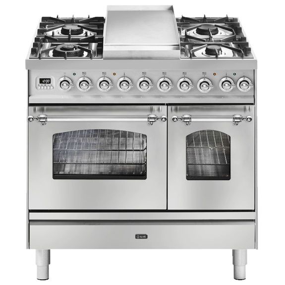 ILVE Nostalgie 90cm Freestanding Cooker - Stainless Steel/Chrome