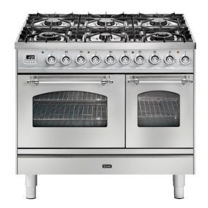 ILVE Nostalgie Freestanding Dbl Cooker  White Chrome 100cm