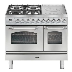 Ilve Nostalgie 100cm Double Oven Freestanding Cooker - Stainless Steel/Chrome