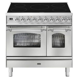 Ilve Nostalgie 90cm 5 Zone Freestanding Cooker - Stainless Steel/Chrome