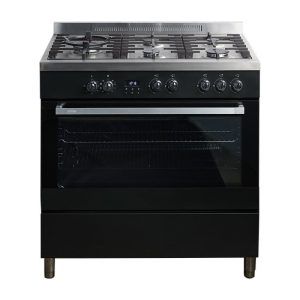 Omega 90cm Dual Fuel Upright Cooker - Black
