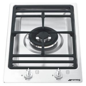 Smeg 30cm Domino Single Wok Burner Cooktop - Stainless Steel