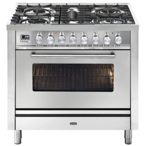 Ilve Professional Plus 90cm 5 Burner Freestanding Cooker - Stainless Steel