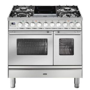 Ilve Professional Plus 90cm 4 Burner Double Oven Freestanding Cooker - Stainless Steel