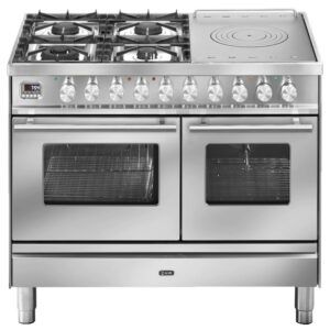 Ilve Professional Plus 100cm 4 Burner Double Oven Freestanding Cooker - Stainless Steel