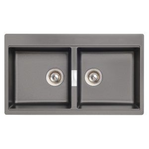 Schock Horizont N200 Stone Double Bowl - Grey