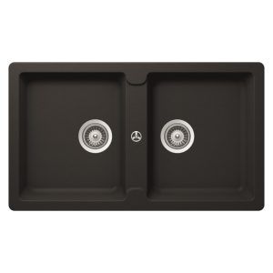 Schock Typos N200 Nero Double Bowl Sink - No Taphole