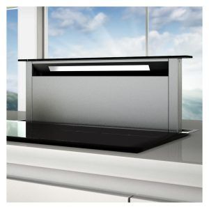 Sirius 118cm Valentina Downdraft Rangehood Black Glass Fascia