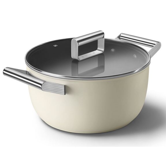 Smeg 24cm Casserole Dish - Cream