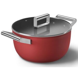 Smeg 24cm Casserole Dish - Matte Red
