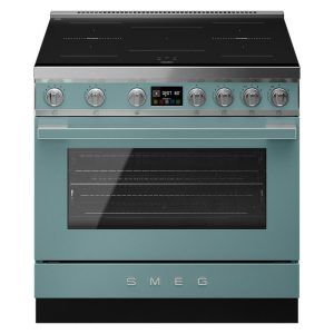 Smeg 90cm Portofino Induction Pyrolytic Freestanding Oven - Emerald Green