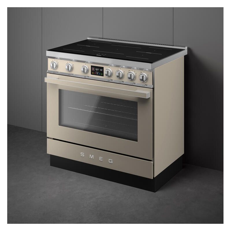 Smeg 90cm Portofino Induction Pyrolytic Freestanding Oven - Moonlight - Image 2