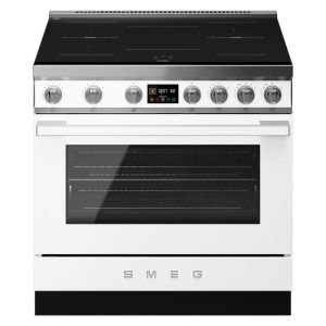 Smeg 90cm Portofino Induction Pyrolytic Freestanding Oven - White