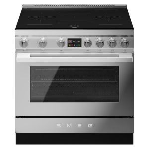 Smeg 90cm Portofino Induction Pyrolytic Freestanding Oven - Stainless Steel