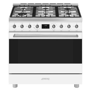 Smeg 90cm Freestanding Dual Fuel Cooker - White