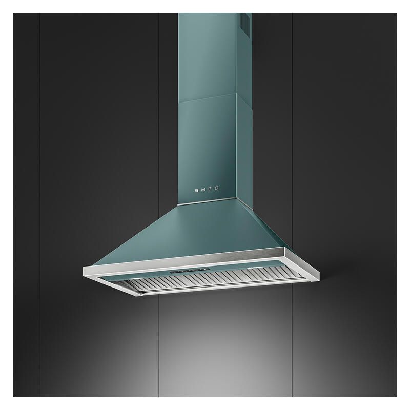 Smeg 90cm Portofino Canopy Rangehood - Emerald Green - Image 3