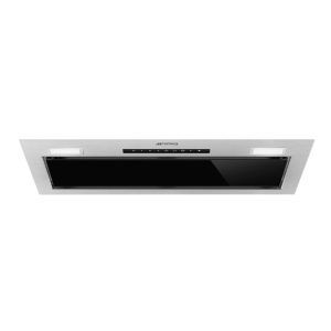 Smeg 60cm Integrated Hood - Black Glass with Stainless Steel