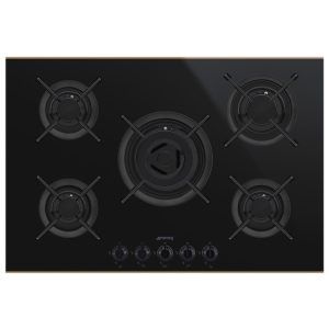 Smeg 75cm Dolce Stil Novo 5 Burner Cermaic Cooktop - Black with Copper