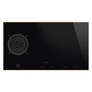 Smeg 90cm Dolce Stil Novo Induction Combi Cooktop with Gas Burner - Black