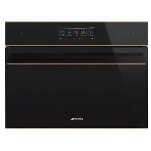 Smeg 45cm Dolce Stil Novo Combi Microwave Oven with Copper Trim - Black
