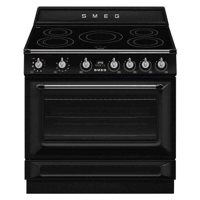 Smeg 90cm Victoria Induction Pyro Cooker - Black