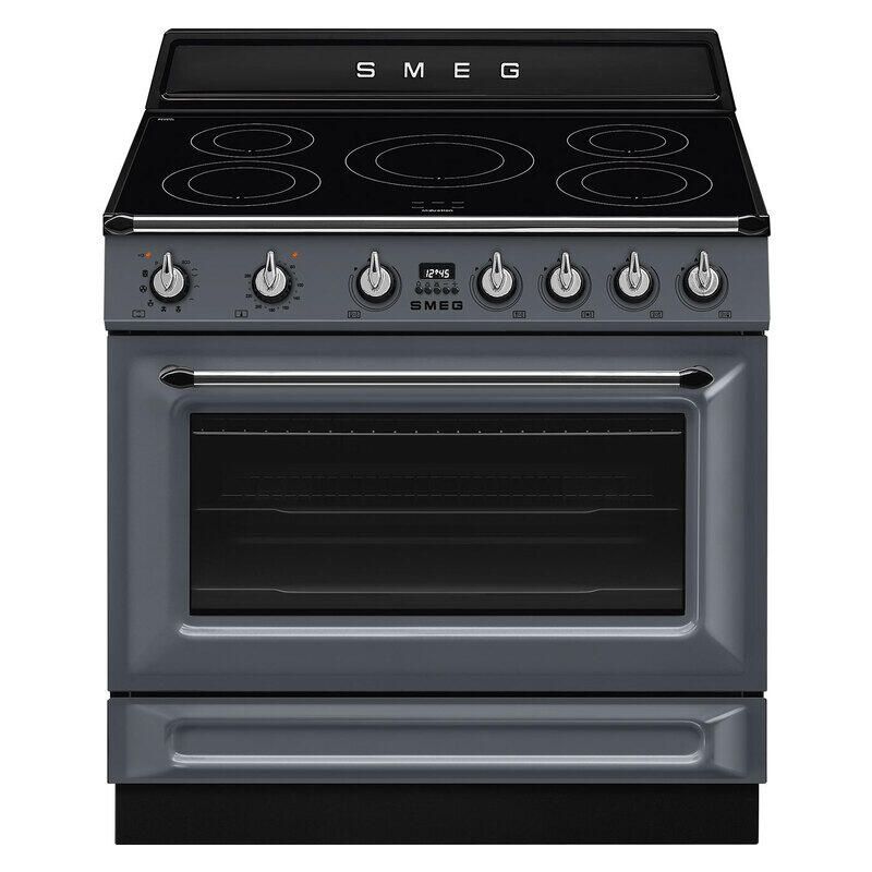 Smeg 90cm Pyrolytic Freestanding Oven with Induction Cooktop - Slate Grey (Victoria)