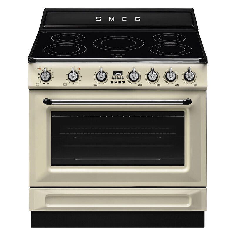 Smeg 90cm Pyrolytic Freestanding Oven with Induction Cooktop - Panna/Cream (Victoria)