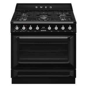 Smeg 90cm Victoria Gas Freestanding Cooker - Black
