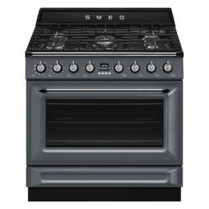 Smeg 90cm Victoria Dual Fuel Pyro Freestanding Cooker - Slate Grey
