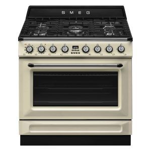 Smeg 90cm Victoria Dual Fuel Pyro Freestanding Cooker - Cream