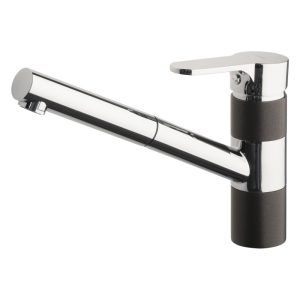 Armando Vicario ISA Pull Out Kitchen Mixer Tap - Chrome/Onxy