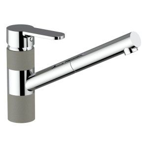 Armando Vicario ISA Pull Out Kitchen Mixer Tap - Concrete/Chrome